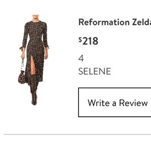 Reformation Black polka dot Zelda Dress
